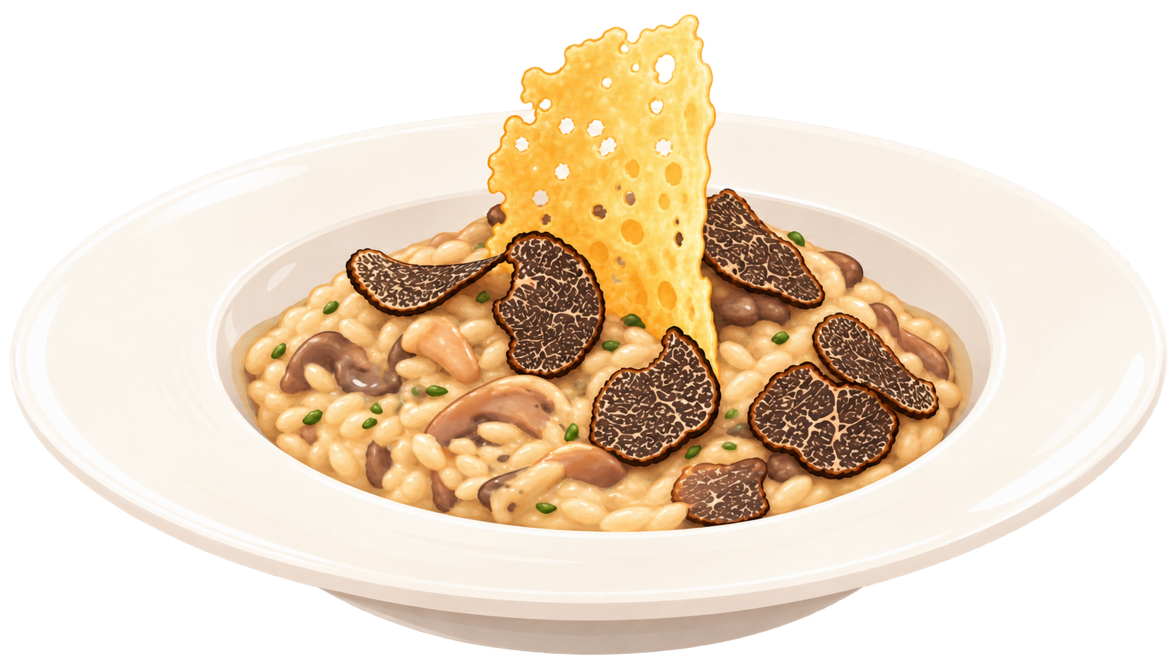 Illustrated truffle risotto